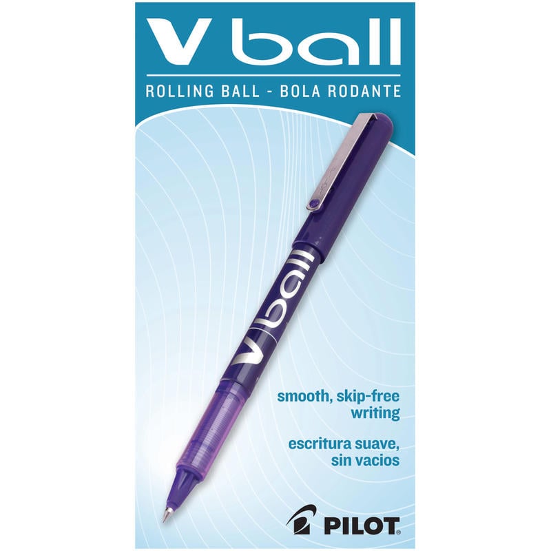 Pilot V-Ball Liquid Ink Rollerball Pens, Extra Fine Point, 0.5 mm, Purple Barrel, Purple Ink, Pack Of 12 Pens (Min Order Qty 3) MPN:35210