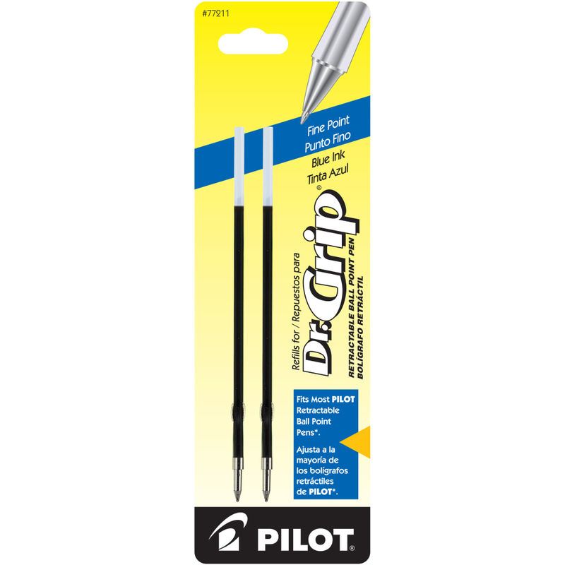 Pilot Ballpoint Pen Refills, Fits Dr. Grip & All Pilot Retractable Ballpoint Pens, Fine Point, 0.7 mm, Blue (Min Order Qty 29) MPN:77211