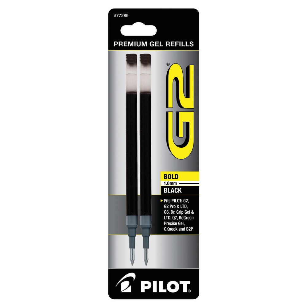 Pilot G2 Gel Refill, Bold Point, 1.0mm, Black Ink, Pack of 2 Refills (Min Order Qty 35) MPN:77289