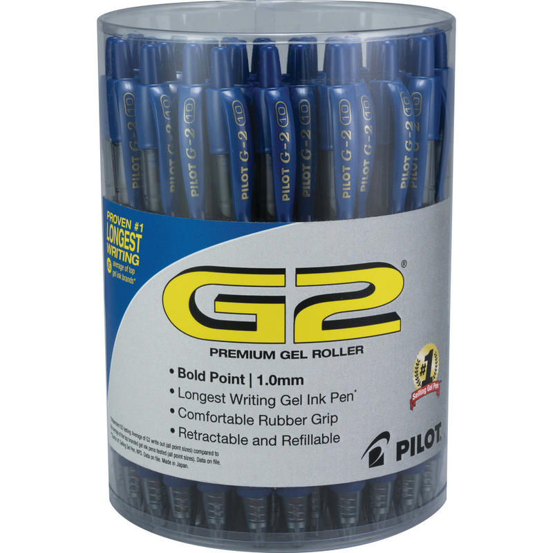 Pilot G2 Retractable Gel Pens, Bold Point, 1.0 mm Point Size, Blue Gel-Based Ink, Clear Barrels, Pack Of 36 Pens (Min Order Qty 2) MPN:84099