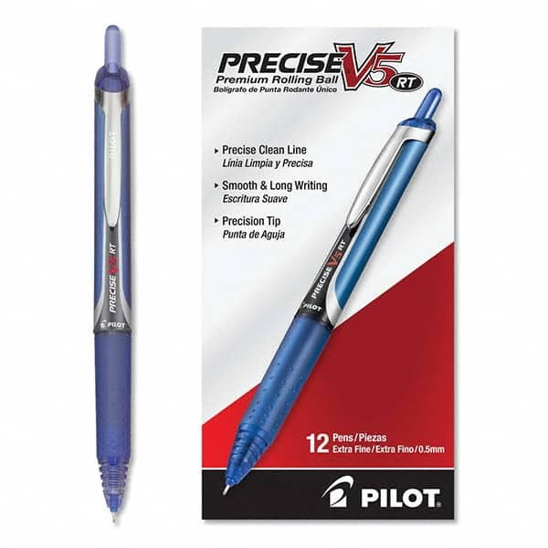 Roller Ball Pen: 0.5 mm Tip, Blue Ink MPN:PIL26063