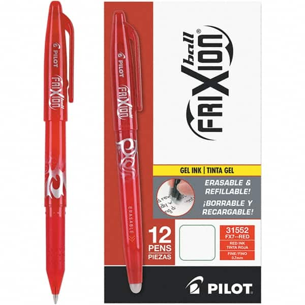 Gel Roller Ball Pen: Conical Tip, Red Ink MPN:PIL31552