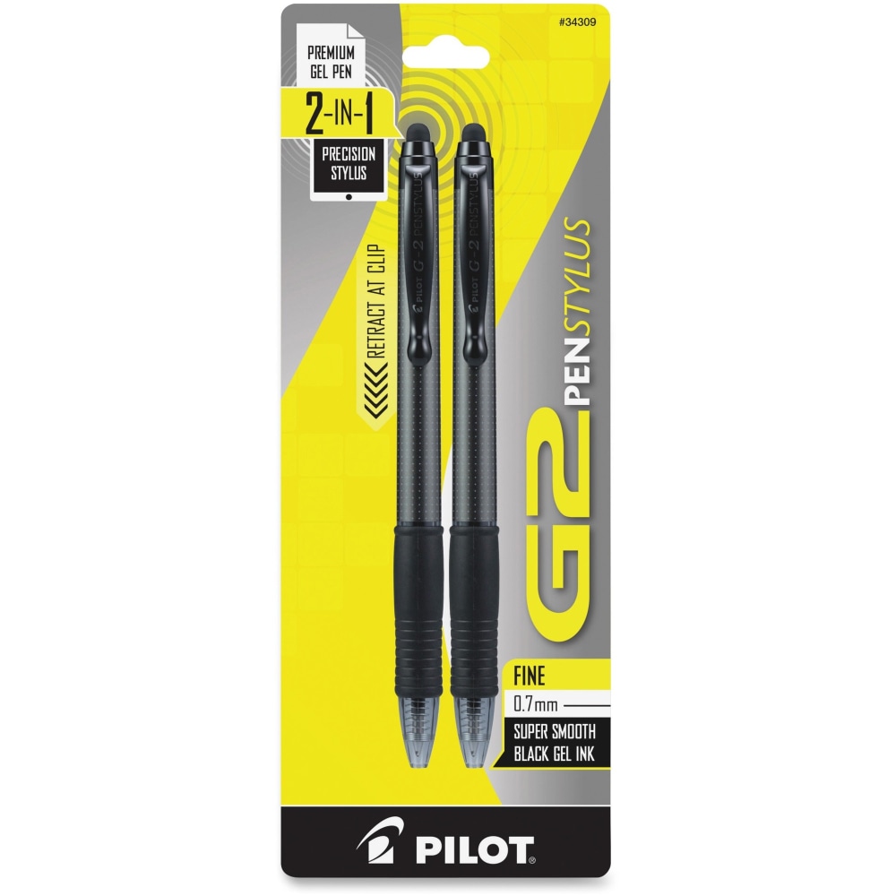 Pilot G2 Pen Stylus - 2 Pack - Black (Min Order Qty 9) MPN:34309