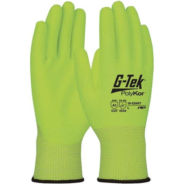 Cut, Puncture & Abrasive-Resistant Gloves: Size 2XL, ANSI Cut A3, ANSI Puncture 2, Polyurethane, Polyester MPN:16-520HY/XXL