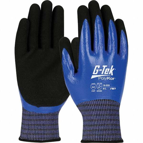 Cut, Puncture & Abrasive-Resistant Gloves: Size M, ANSI Cut A4, ANSI Puncture 3, Nitrile, PolyKor MPN:16-939/M