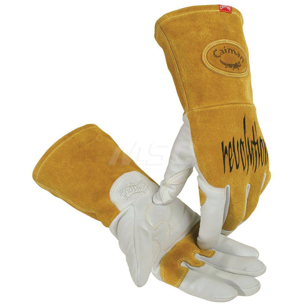 Welding Gloves: Size Large, Uncoated, Grain Goatskin Leather & Split Cowhide Leather, Multi-Task Welding MPN:1868-5