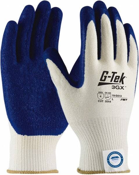 Cut, Puncture & Abrasive-Resistant Gloves: Size L, ANSI Cut A4, ANSI Puncture 4, Latex, Dyneema MPN:19-D313/L