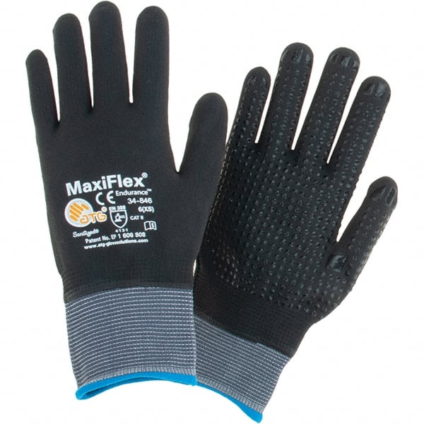 General Purpose Work Gloves: X-Small, Nitrile Coated, Nylon MPN:34-846/XS