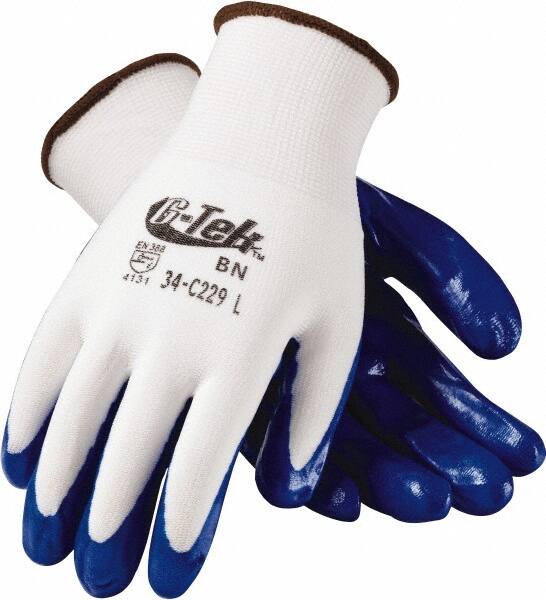 General Purpose Work Gloves: Medium, Nitrile Coated, Nylon MPN:34-C229/M