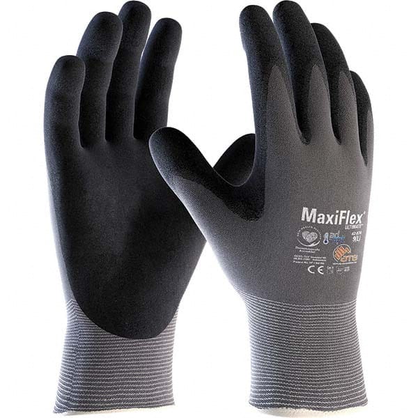 General Purpose Work Gloves: Medium, Nitrile Coated, Nylon MPN:42-874/M