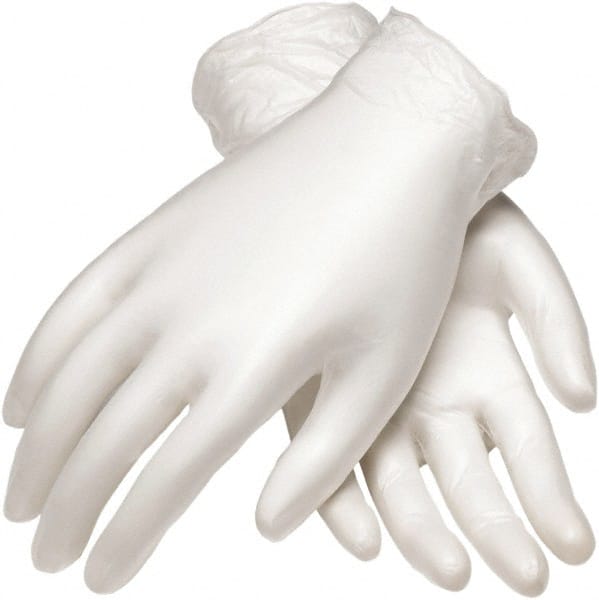 Disposable Gloves: Large, 4 mil Thick, Synthetic Polymer-Coated, Vinyl, Powdered, Industrial Grade MPN:64-V2000/L