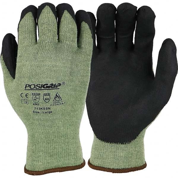 Cut-Resistant Gloves: Size L, ANSI Cut A6, Nitrile, Kevlar MPN:713KSSN/L