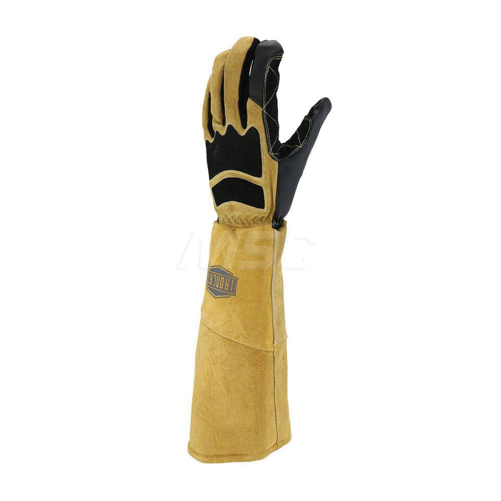 Welding Gloves: Size 2X-Large, Uncoated, Split Cowhide Leather & Grain Goatskin Leather, Stick Welding Application MPN:9070LHO/2XL