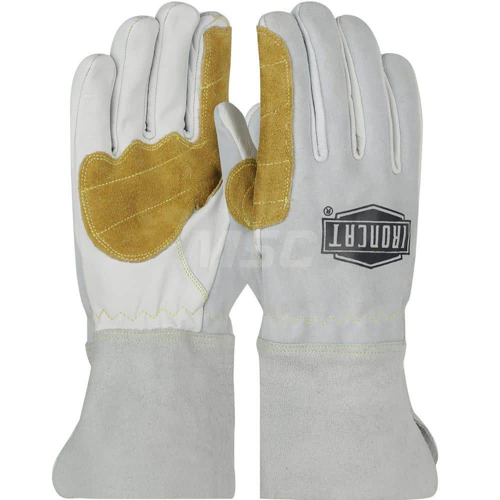 Welding Gloves: Size Large, Uncoated, Goatskin Leather, MIG Welding Application MPN:9071/L