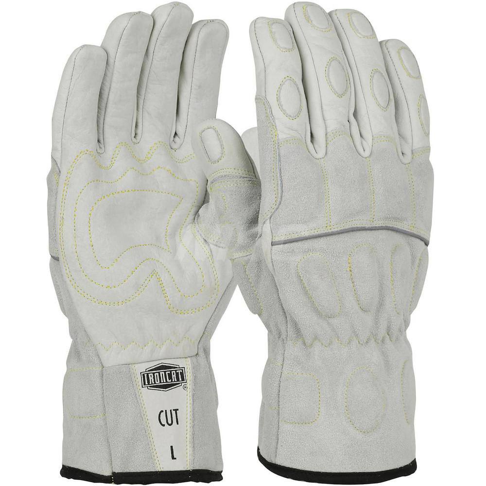 Welding Gloves: Size Large, Uncoated, Grain Buffalo Leather & Split Cowhide Leather, MIG Welding Application MPN:9076/L