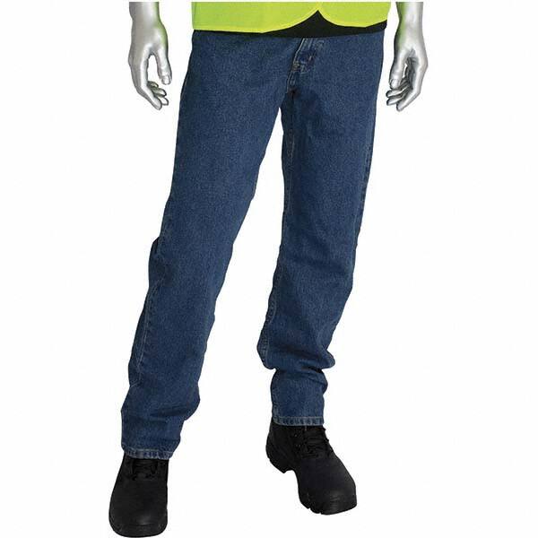 Work Pants: Arc Flash, Flame-Resistant & Flame Retardant, Universal, Cotton, Blue, 34