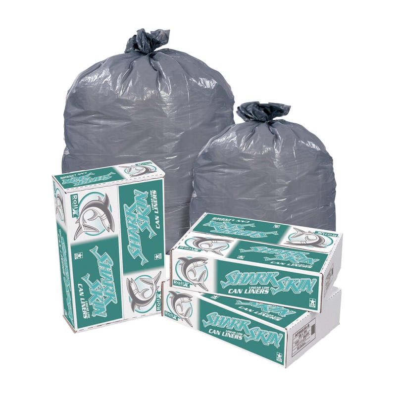 Pitt Plastics Shark Skin 1.1-mil Can Liners, 43in x 48in, 56 Gallons, Gray, Pack Of 100 (Min Order Qty 3) MPN:RX493XG