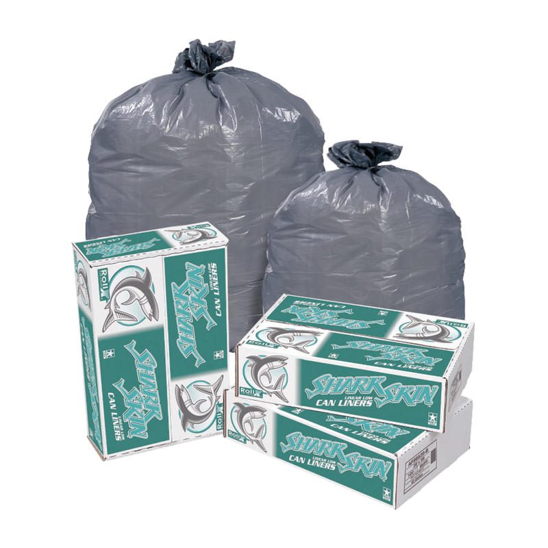 Pitt Plastics Shark Skin Extra-Heavy Can Liners, 60 Gallons, Gray, Pack Of 100 (Min Order Qty 2) MPN:RX653XG