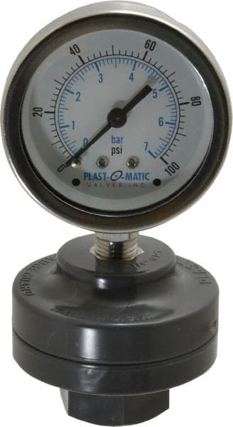 100 Max psi, 2 Inch Dial Diameter, PVC Pressure Gauge Guard and Isolator MPN:GGVS100-PV