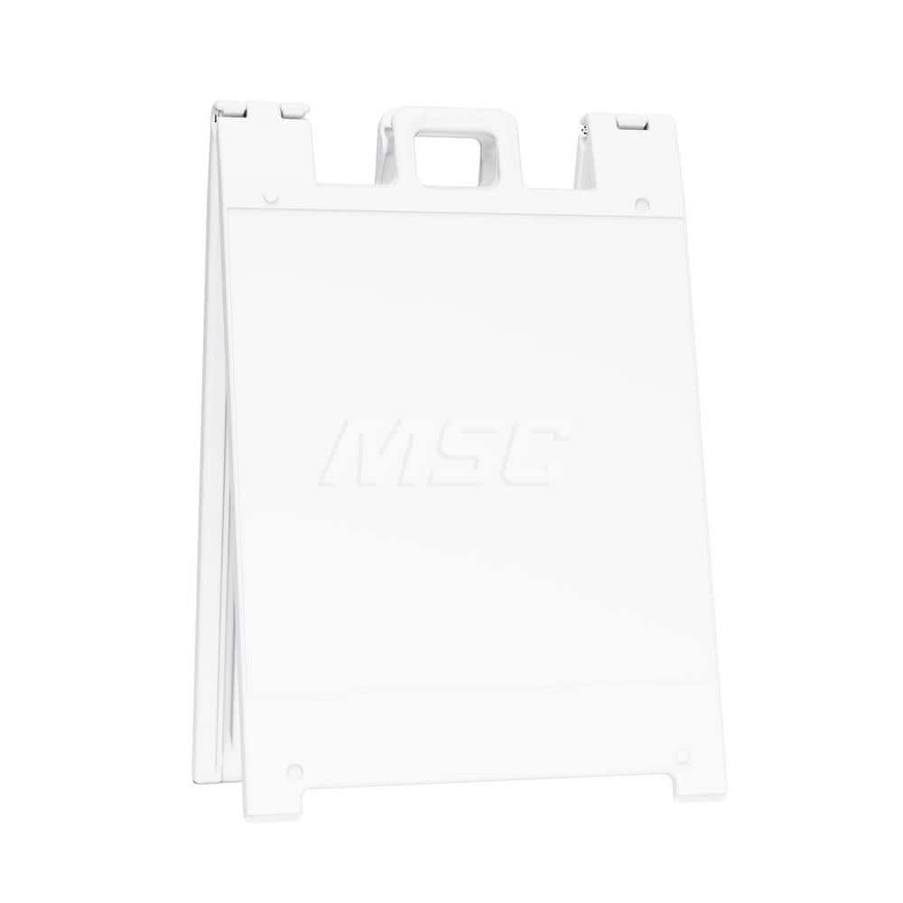 Pedestrian Barrier Sign Stand: Plastic, White, Use with Indoor & Outdoor MPN:136-W