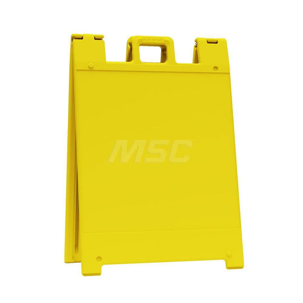 Pedestrian Barrier Sign Stand: Plastic, Yellow, Use with Indoor & Outdoor MPN:136-Y
