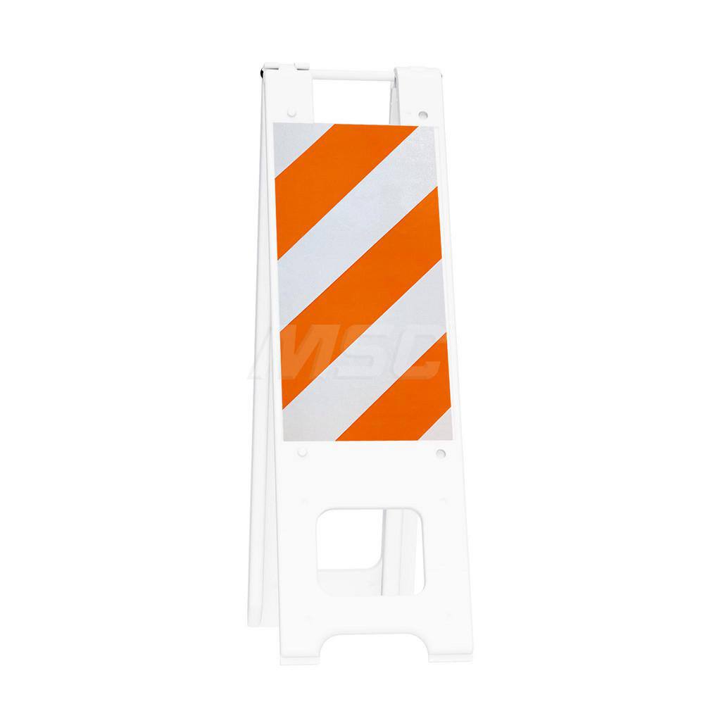 Pedestrian Barrier Sign Stand: Plastic, White, Use with Indoor & Outdoor MPN:150-WHT12EG