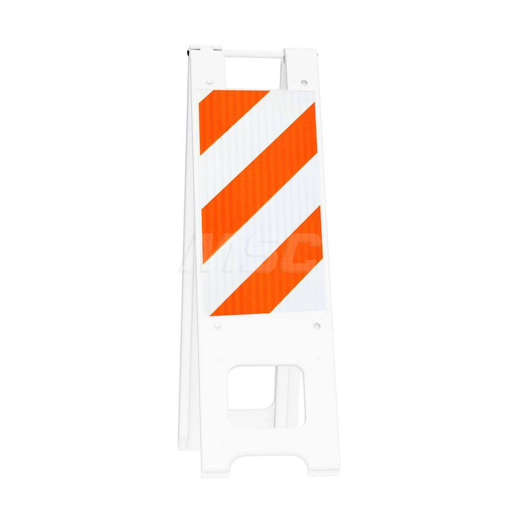 Pedestrian Barrier Sign Stand: Plastic, White, Use with Indoor & Outdoor MPN:150-WHT12HIP