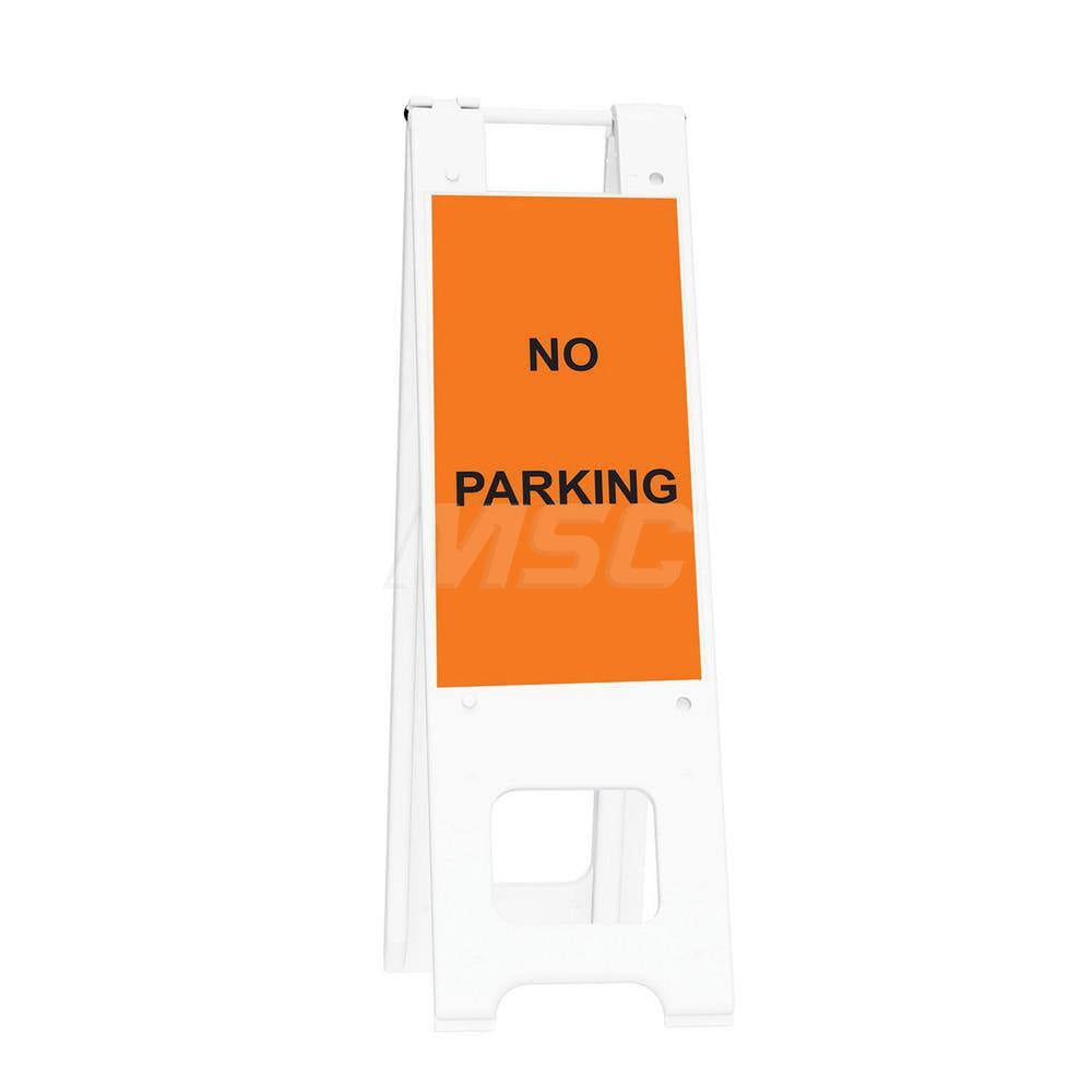 Pedestrian Barrier Sign Stand: Plastic, White, Use with Indoor & Outdoor MPN:150WHLGK1093OBE