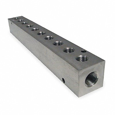 Manifold Stainless Steel NPT 7-3/4 in L MPN:M10-125-10-SS