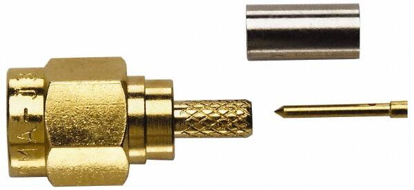 Coaxial Connectors, Connector Type: Plug , Termination Method: Crimp , Impedance (Ohms): 50 , Body Orientation: Straight , Finish: Gold  MPN:72946