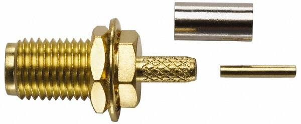 Coaxial Connectors, Connector Type: Jack , Impedance (Ohms): 50 , Body Orientation: Straight , Finish: Gold , Mount Type: Cable  MPN:72956