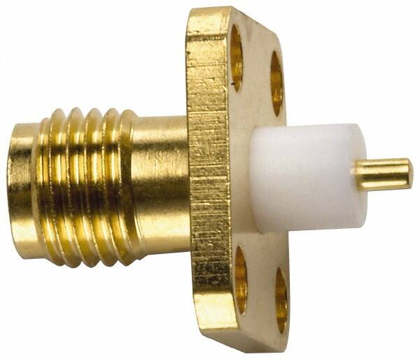 Coaxial Connectors, Connector Type: Jack , Impedance (Ohms): 50 , Body Orientation: Straight , Finish: Gold , Mount Type: Panel  MPN:72962