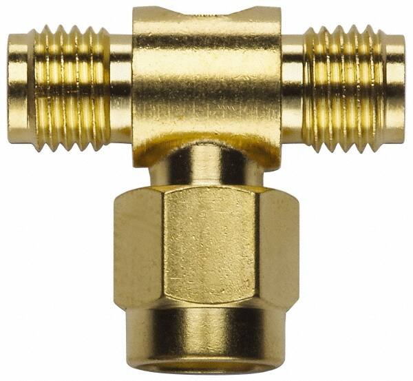 Coaxial Connectors, Connector Type: Jack x Plug x Jack Coupler , Impedance (Ohms): 50 , Body Orientation: Tee , Finish: Gold  MPN:72969