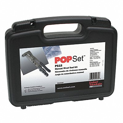 Rivet Tool Kit 3/32 1/8 5/32 3/16 In MPN:PS15-KIT