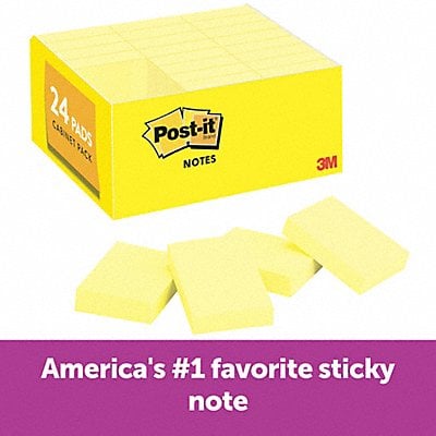 Sticky Notes 1 3/8 in x 1 7/8 in Sz PK24 MPN:653-24VAD