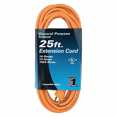 Extension Cord 25ft 16Ga 13A SJT Orange MPN:1FD73
