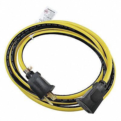 Lock Ext Cord 10ft 12Ga 15A SJTW Yel/Blk MPN:52NY22