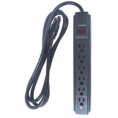 Surge Protector Outlet Strip 6 ft Black MPN:52NY56