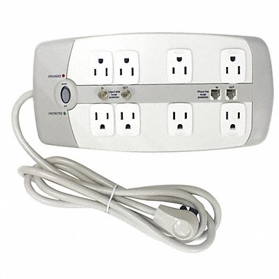 Surge Protector Outlet Strip 6 ft White MPN:52NY59