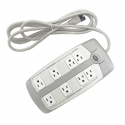 Surge Protector Outlet Strip 8 ft Gray MPN:52NY64