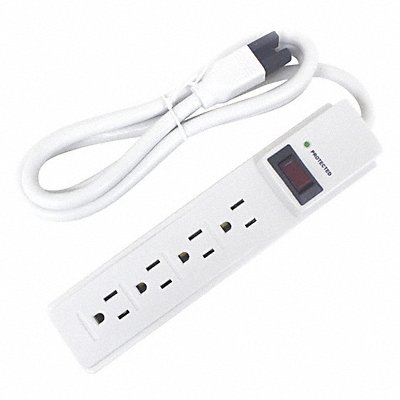 Surge Protector Outlet Strip 4 ft White MPN:52NY67