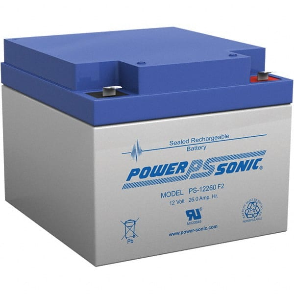 Rechargeable Lead Battery: 12V, Quick-Disconnect Terminal MPN:PS-12260F2