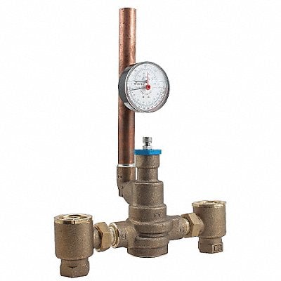 Mixing Valve Lead Free Brass 125 psi MPN:LFSH1432 W/TP GAUGE