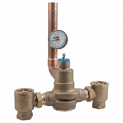 Mixing Valve Lead Free Brass 125 psi MPN:LFSH1434 W/TP GAUGE