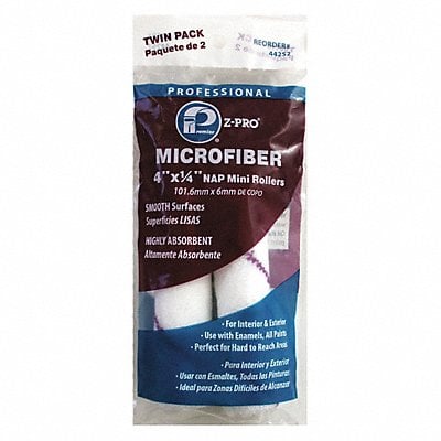 Microfiber Roller 4 L 1/4 Nap PK2 MPN:44252