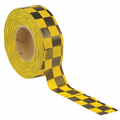 Flagging Tape Yllw/Blk 300 ft x 1-3/8 In MPN:CKYBK-200