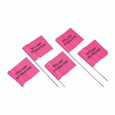 Marking Flag Pink Glo Electric PVC PK100 MPN:4521PGBK381-200