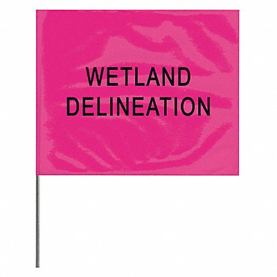 Marking Flag Pink Glo Water PVC PK100 MPN:4530PGBK381-200