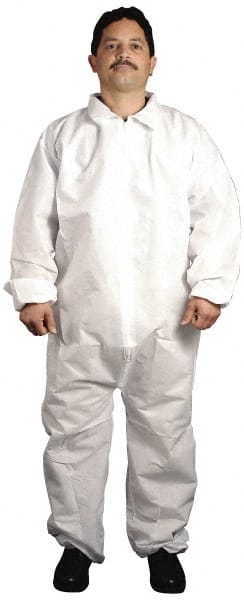 Disposable Coveralls: Size Medium, 1.6 oz, SMS, Zipper Closure MPN:71896641