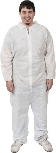 Disposable Coveralls: Size Large, 1.6 oz, SMS, Zipper Closure MPN:71897417